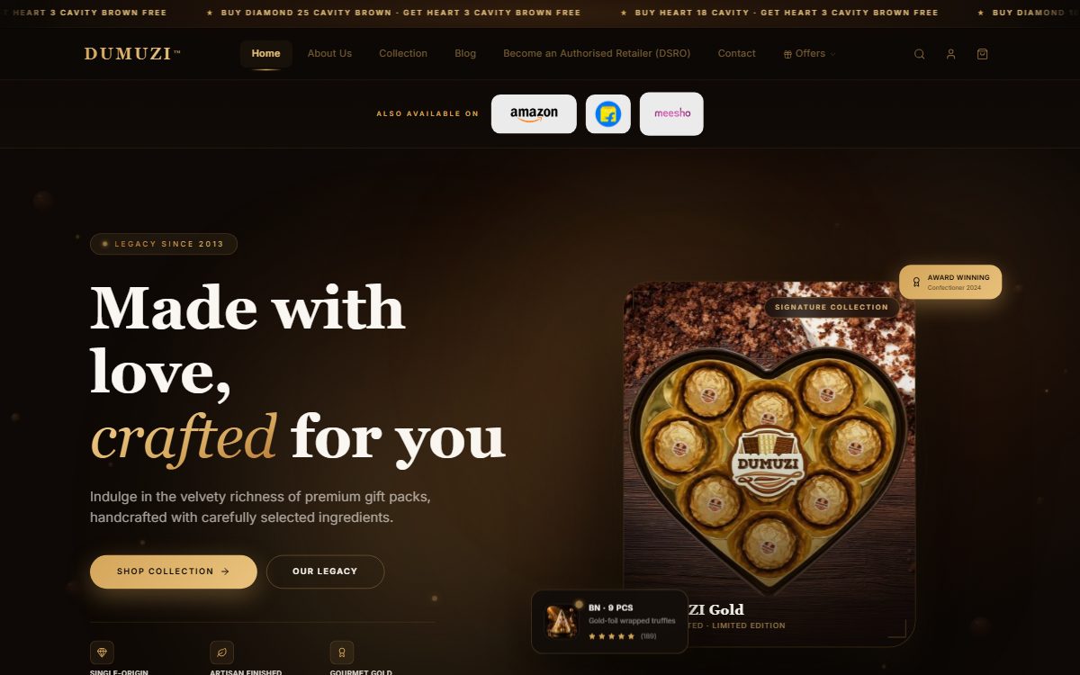 Screenshot of the Dumuzi homepage
