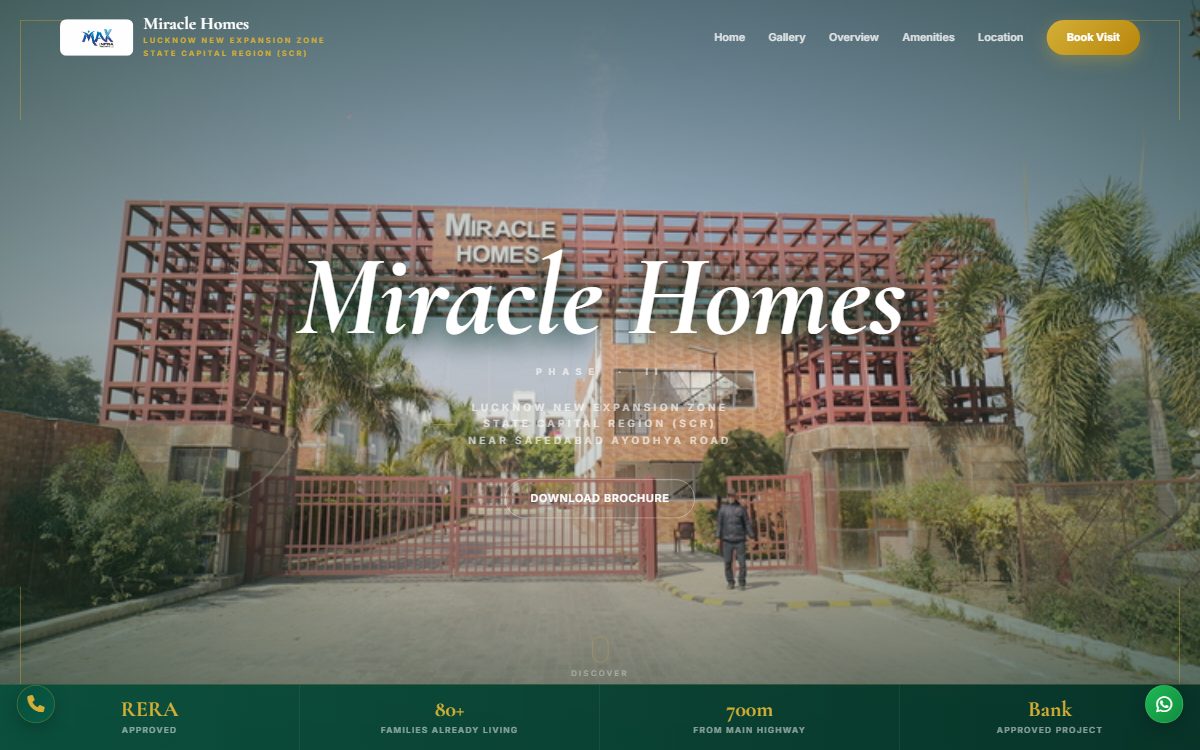 Screenshot of the Max Miracle Buildcare homepage